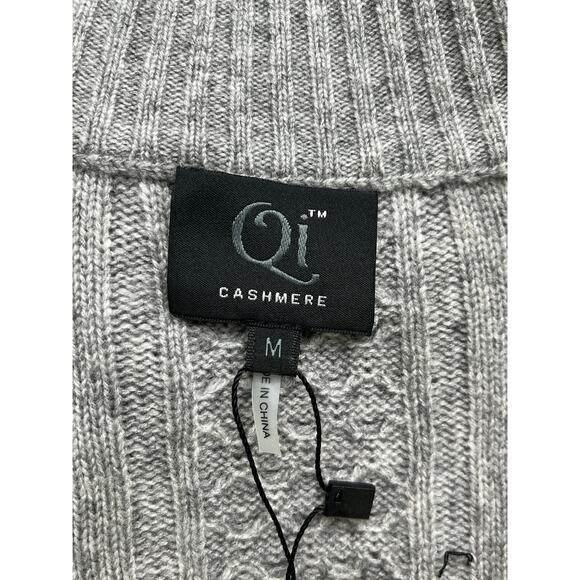 5-30 QI CASHMERE NWT Men's Sweater Gray Size M - Picture 5 of 13